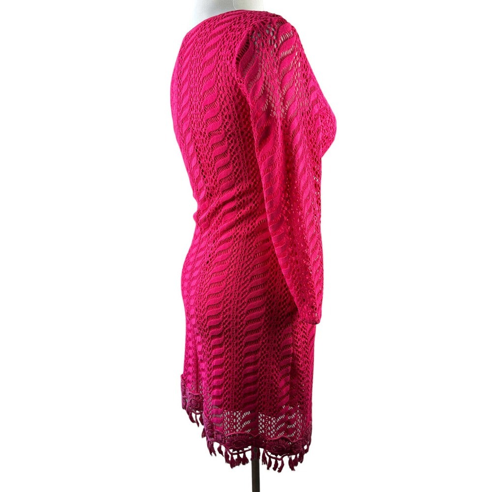 Lilly Pulitzer Seminole Knit Lace Tunic Dress in Pomegranate Hot Pink Medium - Picture 5 of 12